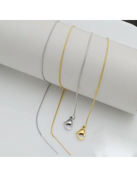 Base collana cobra rotonda 0.9mm con ago chiodino e chiusura in acciaio|GDO