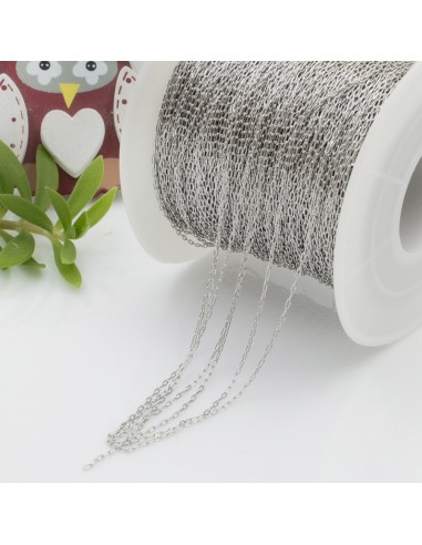 Catena sottile in acciaio con maglie rettangolari 0.8mm, rotolo 10mt maxi confezione GDO