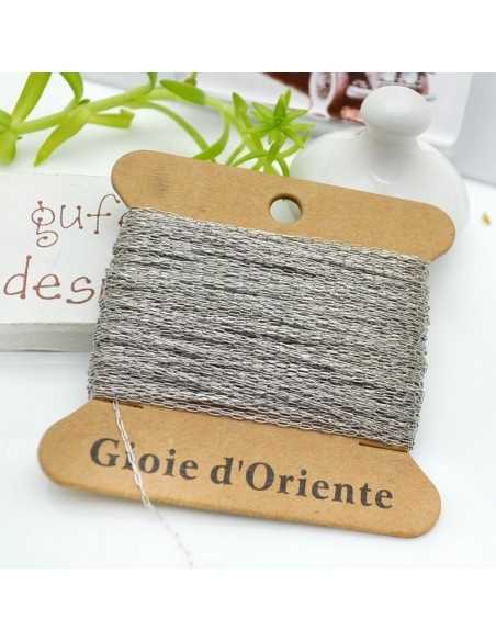 Catena Acciaio Sottile 0.8mm Maglie Rettangolari  10mt  colore rodio DIY|GDO