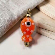 Ciondolo Pesce a pois in Ceramica smaltata 11x30mm 1pz - Vari colori | GDO 2