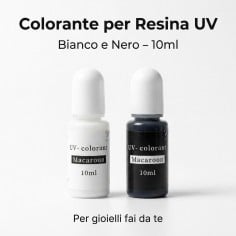 Colorante liquido per resina UV 10ml Bianco o Nero, pigmento concentrato per bijoux fai da te GDO