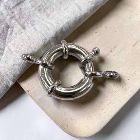 Moschettone tondo grande in ottone argento rodiato 23x35mm | GDO