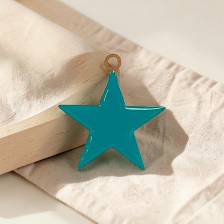 Ciondolo Stella smaltata tiffany in Acciaio oro 46x50mm 1pz | GDO