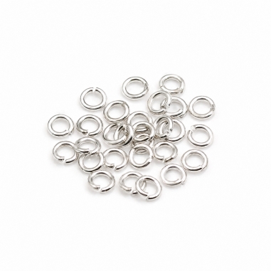 Anellini aperti Argento 925 placcati 4mm filo 0.8mm 30pz Made in Italy GDO