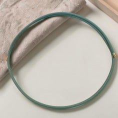 Collana in acciaio con chiusura magnetica, cordino turchese e tiffany, 1.8mm, 50cm, marchio Gioie d'Oriente 2