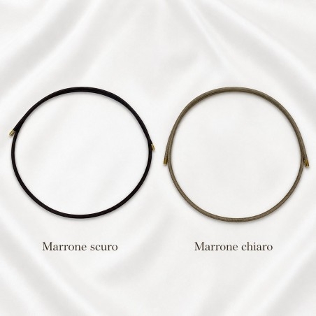 Girocollo magnetico marrone 1.8mm regolabile 50cm portabile come choker GDO