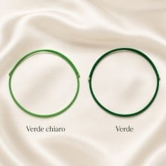 Girocollo verde e verde chiaro regolabile, chiusura magnetica dorata, filo 1.8mm GDO