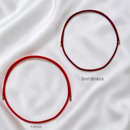 Girocollo magnetico acciaio Rosso e Bordeaux 1.8mm regolabile 50cm | GDO