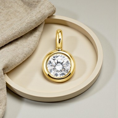 Ciondolino punto luce mini in ottone dorato con zircone trasparente 3x5mm 2 pezzi Gioie d'Oriente