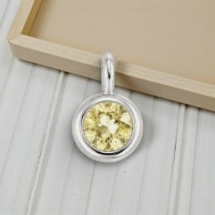 Ciondolino punto luce mini in ottone argento rodio con zircone colorato 3x5mm 2 pezzi Gioie d'Oriente 2