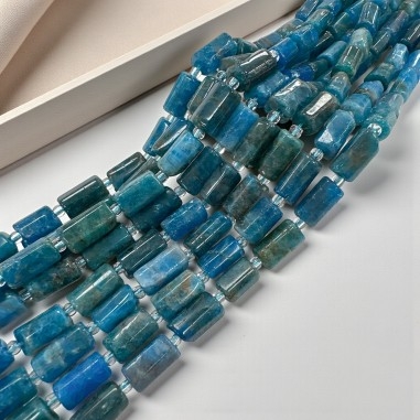 Filo di Pietre dure Apatite a forma di Cilindro sfaccettato 8x12mm 28pz | GDO