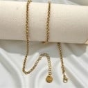 Collana base catena rolò acciaio colore Oro 3mm da 40cm a 80cm con prolunga 5cm GDO
