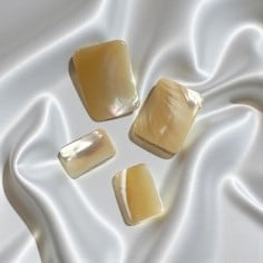 Perle a forma di Rettangolo piatto in Madreperla beige 1pz - Due misure | GDO