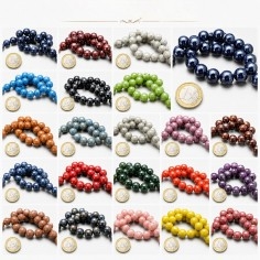 Filo di perle rotonde in ceramica smaltata 14-15 mm 25pz Gioie d'Oriente
