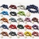 Filo di perle rotonde in ceramica smaltata 14-15 mm 25pz Gioie d'Oriente