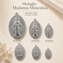 Ciondolo grande ovale Madonna miracolosa in Acciaio rodio 1pz - Varie misure | GDO