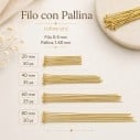 Spilli testa pallina Oro in ottone filo 0.5mm per bigiotteria misure da 20mm a 80mm GDO