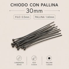 Chiodini con testa a Pallina Canna di fucile 0.5mm in ottone - Varie lunghezze | GDO 2