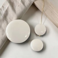 Pietra dura Agata bianca rotonda piatta liscia 1pz - Due misure | GDO