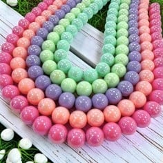 Filo di perle rotonde rodiate AB in resina sintetica 12mm e 14mm - Vari colori | GDO