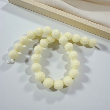 Filo di perle rotonde in resina sintetica panna 18mm | GDO