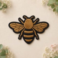 patch toppa ape patch toppe Adesivi ricamate filo oro 5x6cm pz1 termoadesiva