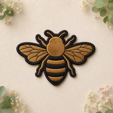 patch toppa ape patch toppe Adesivi ricamate filo oro 5x6cm pz1 termoadesiva