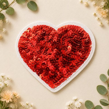 Toppe Toppa cuore con paillettes...