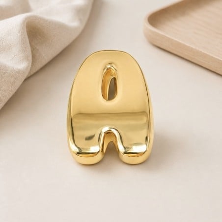 Distanziatore Lettera iniziale A bombata in ottone dorato 15x20mm vuoto all'interno foro 3.5x14mm 1pz | GDO