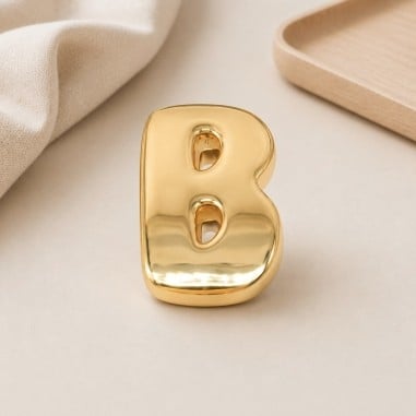 Distanziatore Lettera iniziale B bombata in ottone dorato 15x20mm vuoto all'interno foro 3.5x14mm 1pz | GDO