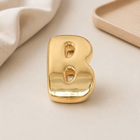 Distanziatore Lettera iniziale B bombata in ottone dorato 15x20mm vuoto all'interno foro 3.5x14mm 1pz | GDO