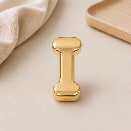 Distanziatore Lettera iniziale I bombata in ottone dorato 15x20mm vuoto all'interno foro 3.5x14mm 1pz | GDO