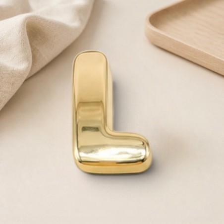 Distanziatore Lettera iniziale L bombata in ottone dorato 15x20mm vuoto all'interno foro 3.5x14mm 1pz | GDO