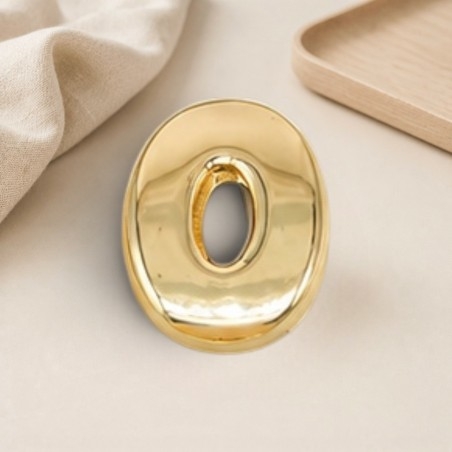 Distanziatore Lettera iniziale O bombata in ottone dorato 15x20mm vuoto all'interno foro 3.5x14mm 1pz | GDO
