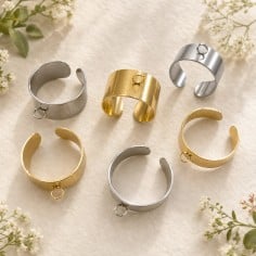 Base anello regolabile in Acciaio inox con anella 1pz - Varie larghezze - Gioie d'Oriente