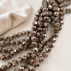 Perline sfaccettate tonde di Cristalli colore Marrone 6mm  | GDO