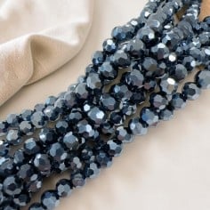 Perline sfaccettate tonde di Cristalli colore Jet Hematite 6mm | GDO