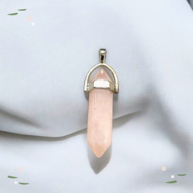 Ciondolo esagonale a punta in pietra dura o semipreziosa 40 x 12mm 1pz Gioie d'Oriente