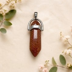 Ciondolo esagonale a punta in pietra dura o semipreziosa 40 x 12mm 1pz Gioie d'Oriente 2