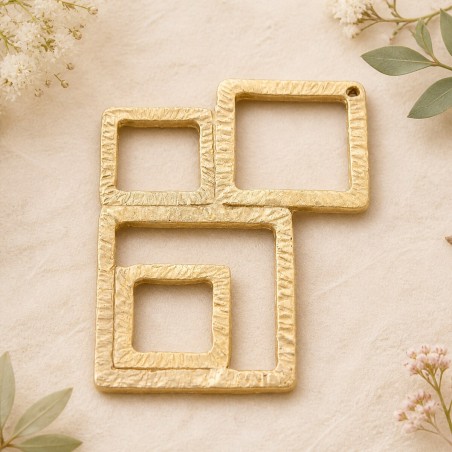 Ciondolo in zama pendente oro e argento 44 x 34 mm 1 pz Gioie d'Oriente