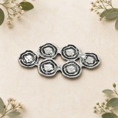 Ciondolo connettore doppio trifoglio in zama oro e argento 42 x 21 mm 2pz Gioie d'Oriente 2
