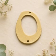 Ciondolo inframezzo ondulato in zama oro 35 x 22 mm 2pz Gioie d'Oriente