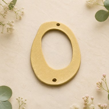 Ciondolo inframezzo ondulato in zama oro 35 x 22 mm 2pz Gioie d'Oriente
