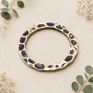 Ciondolo anella in zama oro 29 mm 2pz Gioie d'Oriente