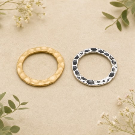 Ciondolo anella in zama oro 29 mm 2pz Gioie d'Oriente