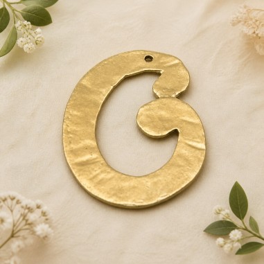 Ciondolo Zama forma particolare Oro e Argento 35x26mm 2pz Gioie d'Oriente