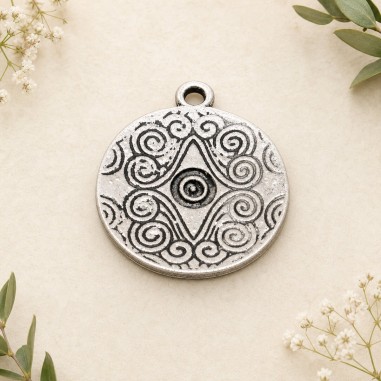 Ciondolo Zama ciondolo Oro e Argento 26x22 mm 2 Pz. Gioie d'Oriente