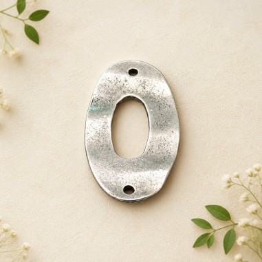 Ciondolo inframezzo ovale in zama argento antico 30 x 16 mm 3pz Gioie d'Oriente