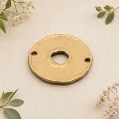 Ciondolo inframezzo tondo in zama oro e argento 20 x 20 mm 3pz Gioie d'Oriente 2