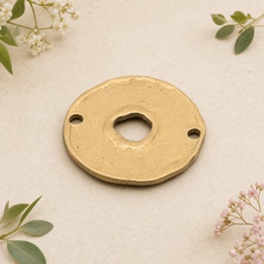 Ciondolo inframezzo tondo in zama oro e argento 20 x 20 mm 3pz Gioie d'Oriente